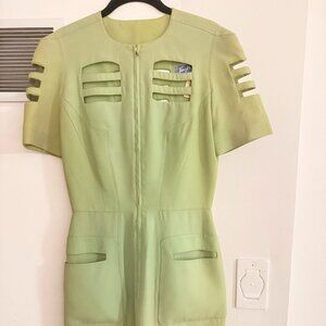 THIERRY MUGLER UNIQUE FASHION DRESS GREEN